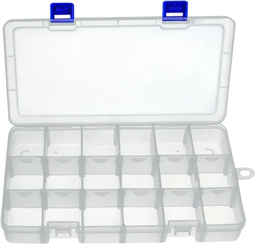 Vista 8 de DUOFIRE Caja organizadora de plástico con contenedor de almacenamiento, divisor ajustable, compartimento de cuadrícula extraíble para cuentas