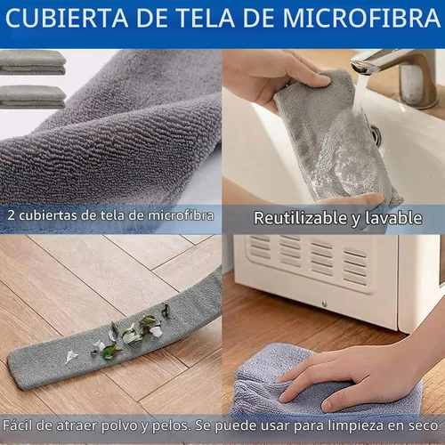 Vista 6 de Limpiador de polvo de microfibra, artefacto de limpieza de polvo de huecos con poste de extensión y cabezal flexible, plumeros extensibles lavables
