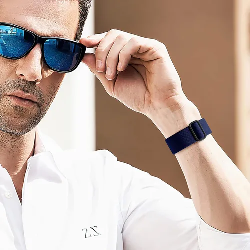 Vista 6 de DaQin Paquete de 3 bandas elásticas Solo Loop compatibles con Apple Watch para hombres de 49 mm, 46 mm, 45 mm, 44 mm, 42 mm, correa elástica