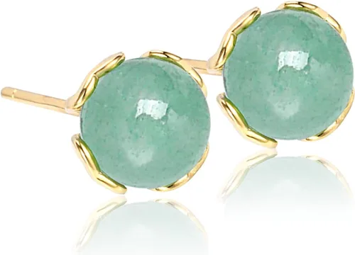 Vista 69 de Jade Earrings Studs,Green Jade Earrings for Women,925 Sterling Silver Earrings Studs for Sensitive Ears,Handmade Jade Earrings for Birthday