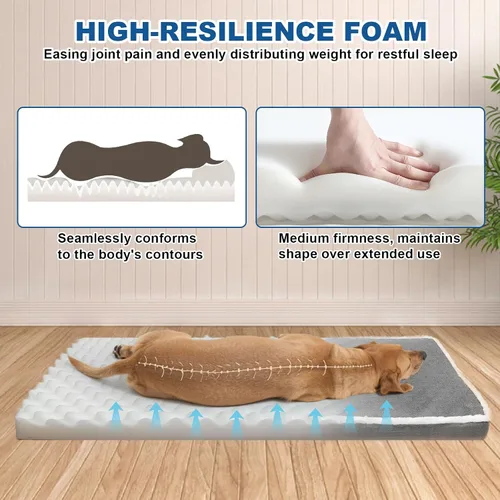 Vista 4 de Cama térmica para perros de 20x20 pulgadas, colchón de felpa con 9 niveles ajustables, funda extraíble lavable a máquina, fondo antideslizante, gris