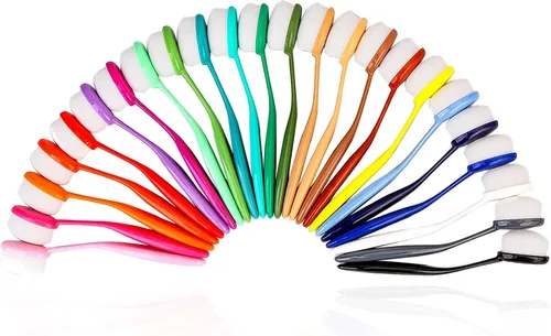 Vista 14 de Yoseng 10 pinceles de mezcla de tinta de colores para fabricación de tarjetas, manualidades de uso amplio surtido de papel Crafter mango de código