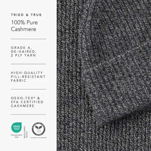 Vista 24 de Fishers Finery Sombrero con puños acanalados de cachemira 100% pura para hombre; ultra felpa