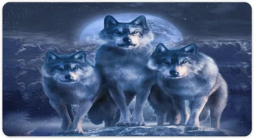 Vista 10 de Horror Wolves - Alfombrilla de mouse impermeable para juegos, gótico, con temática de animales oscuros, bosque, lobo negro, para mouse inalámbrico