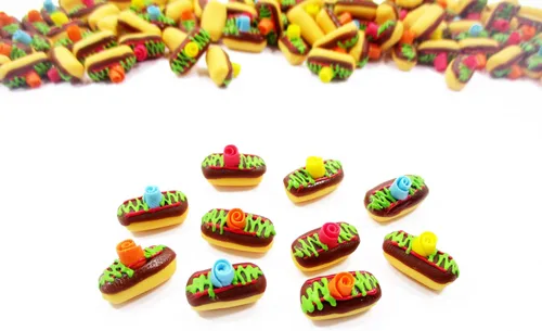 Vista 2 de 20 Chocolate Eclair Panadería Casa de muñecas Miniaturas Alimentos Art Deco Suministro Casa de muñecas Comida 3579