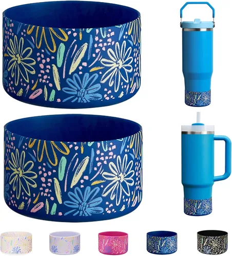 Vista 29 de WK IEASON 2 Piezas Protector de Base Tipo Bota para Vaso Stanley Quencher Adventure 40oz y Stanley IceFlow 20oz 30oz y Compatible con Botella de 3D