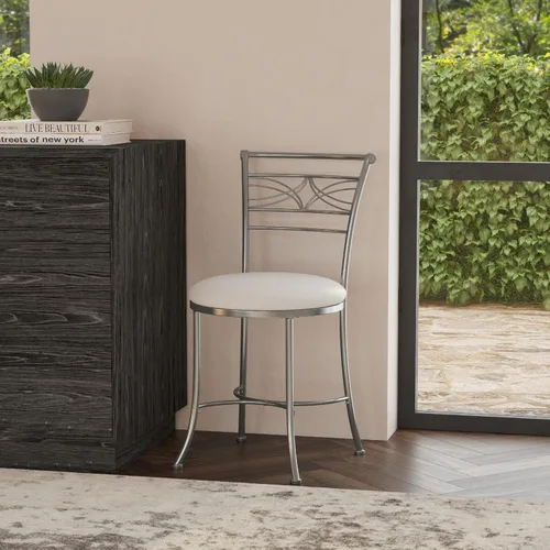Vista 5 de Hillsdale Furniture Dutton - Taburete de tocador, cromado