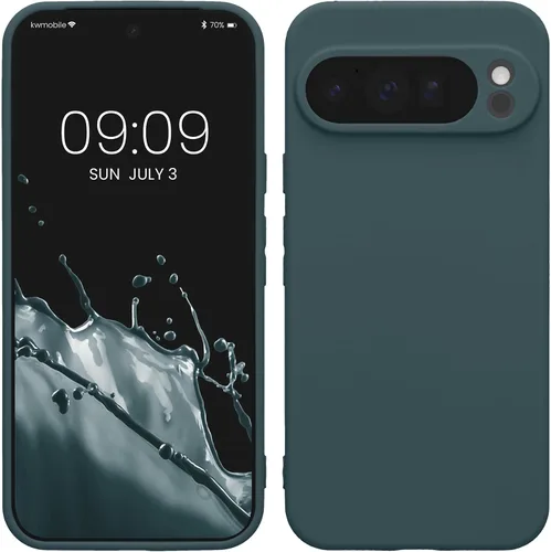 Vista 252 de kwmobile Funda compatible con Google Pixel 9 - Funda protectora delgada de TPU para teléfono - Acabado mate suave - Piedra antigua