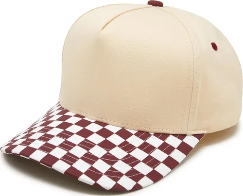 Vista 34 de Funky Junque - Sombreros Snapback de Lona Vintage de Dos Tonos Rayas a rayas - Rojo/Beige
