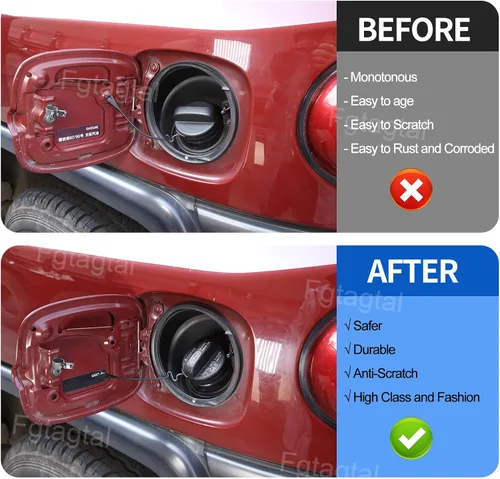 Vista 2 de Tapa de llenado de gas de repuesto compatible con Toyota FJ Cruiser 2007-2021, tapas de depósito de combustible de repuesto, tapa de depósito
