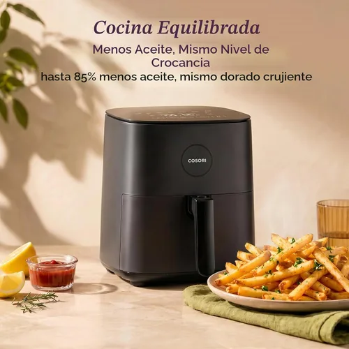 Vista 6 de Cosori Air Fryer Pro LE 5 cuartos de galón, 9 en 1, revestimiento de cerámica, recordatorio de agitación, gris 7 presets with Reheat, Keep Warm