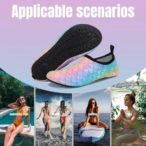 Vista 8 de Yalox - Calzado acuático, de secado rápido, sensación de pies descalzos, para mujer y hombre calcetines acuáticos para exteriores, playa, nadar