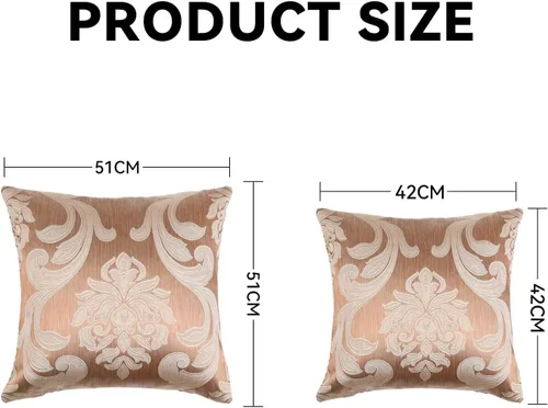 Vista 7 de NAPEARL Juego de 2 fundas de cojín con patrones jacquard beige dorado champán, funda de almohada decorativa para sofá, cama, atractivas fundas