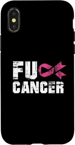 Vista 5 de iPhone 16 Fuck Cancer Survivor Gift Distressed Pink Ribbon Awareness Case