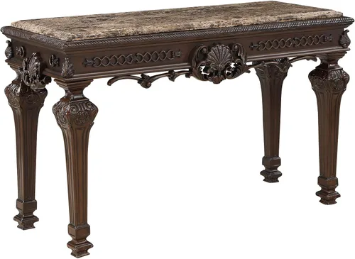Vista 5 de Toscana - Mesa consola rectangular tradicional de 54 pulgadas, color cereza