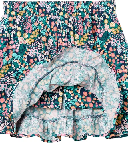Vista 3 de Tienda Essentials Girls and Toddlers' Knit Skorts with Elastic Waist and Built-in Breathable Shorts, Pack of 3