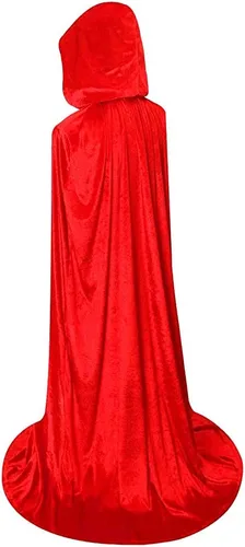 Vista 2 de Bata unisex con capucha de longitud completa, capa larga de terciopelo, disfraz de cosplay