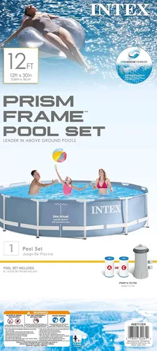 Vista 6 de Intex 12 pies x 30 pulgadas - Juego de Piscina de Marco Prisma con Bomba de Filtro