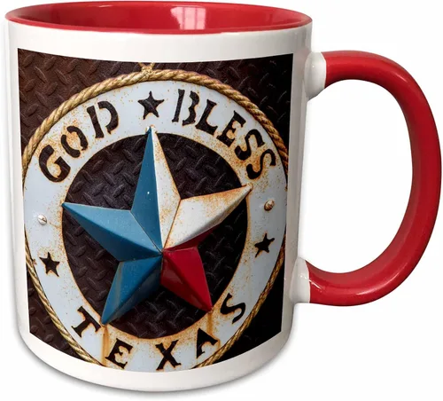 Vista 13 de 3dRose Lone star of Texas Emblem, Austin, Texas, Estados Unidos, taza negra de dos tonos de 11 oz Negro