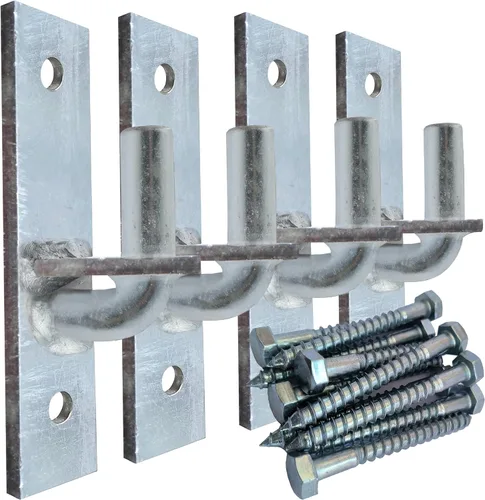 Vista 12 de Bisagra de puerta de montaje en pared, bisagras de puerta de valla resistentes, poste de cerca, bisagra de puerta de enlace de cadena. Paquete de 2
