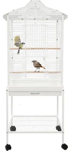 Vista 16 de Jaula de pájaro de metal,Jaulas grandes para periquitos para loro,Cockatiel Estilo-11
