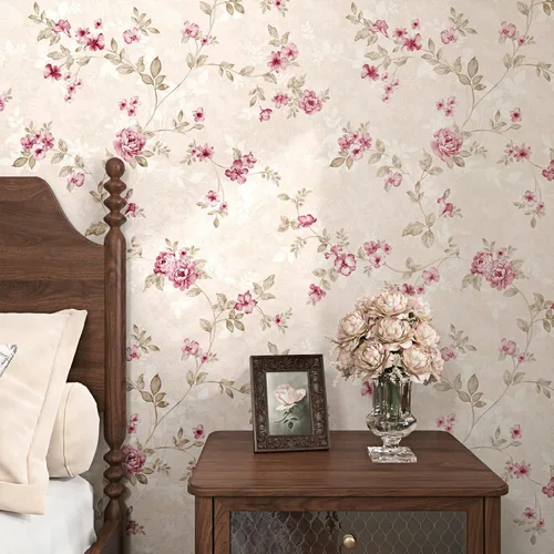 Vista 10 de WESTICK Papel tapiz autoadhesivo con diseño floral de rosas rosadas, autoadhesivo, extraíble, para paredes decorativas, dormitorio, baño