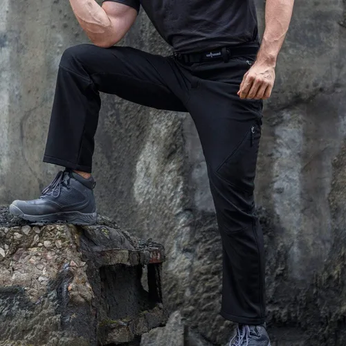 Vista 7 de FREE SOLDIER - Pantalón para hombre con forro polar, tipo cargo, para exteriores. Para excursionismo, repelente al agua, superficie suave, tejido