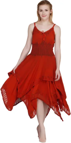 Vista 3 de Wevez Vestido bordado con tirantes delgados para mujer