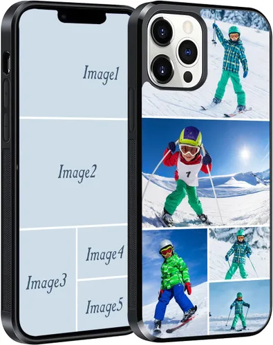 Vista 13 de Funda de teléfono personalizada para iPhone 17, 16, 15, 14, 13, 12, 11 Air Pro Max Mini 6 7 8 Plus SE1 SE2, funda de TPU suave con imagen 1 collage