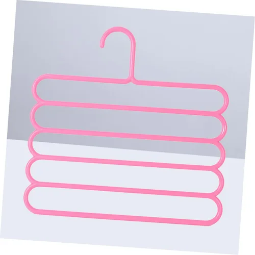Vista 6 de Outanaya Perchas resistentes para colgar bufandas y chaquetas, colgadores de vestidos, colgadores para ropa, pantalones, perchas multiusos para Rosa