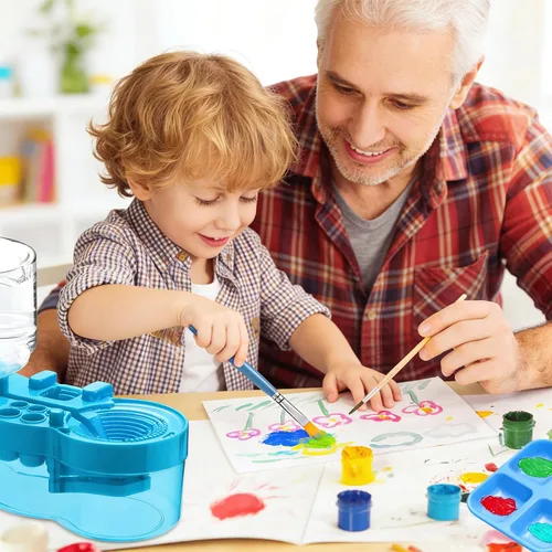 Vista 3 de BoAn Herramienta limpiadora de pinceles de pintura mejorada 2025 – Lavadora de pinceles todo en uno, taza de enjuague, soporte y paleta