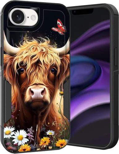 Vista 11 de Funda para iPhone Air, doble capa híbrida resistente resistente a prueba de golpes de policarbonato duro + funda protectora de silicona suave