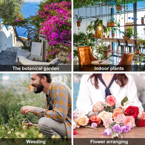 Vista 7 de Tijeras de podar, Podadoras de jardín 7 en 1, Tijeras de jardinería plegables multiherramientas, Tijeras de jardín profesionales de 8 pulgadas