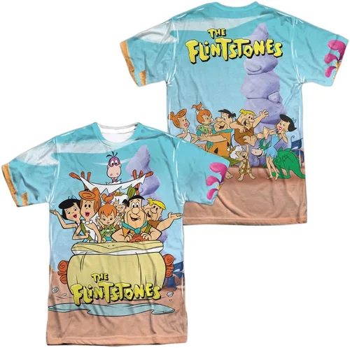 Vista 2 de Flintstones The Gang - Camiseta sublimada unisex para adultos para hombres y mujeres