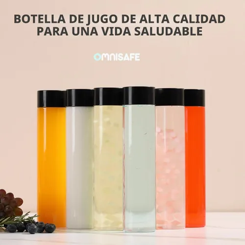 Vista 7 de [Usado] 15 botellas redondas de plástico para jugo de 12 onzas con tapas, botellas transparentes vacías reutilizables con tapa a prueba de fugas