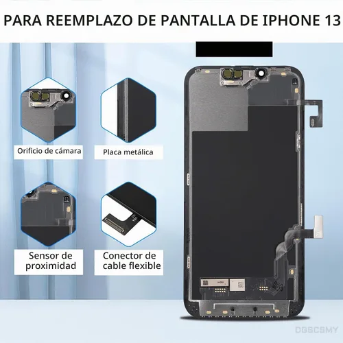 Vista 2 de para iPhone 13 Reemplazo de pantalla con auricular 6.1" LCD Kit