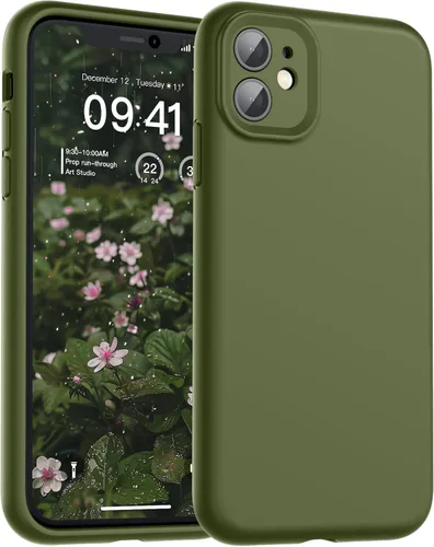 Vista 95 de SUPFINE - Funda diseñada para iPhone 12, silicona líquida premium con [forro de microfibra suave antiarañazos][protección de cámara mejorada], funda