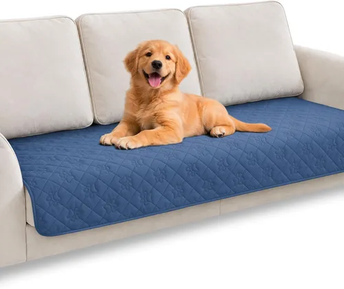 Vista 20 de PAWFINITY Funda de cama impermeable para perros, manta para mascotas lavable para colchón Gris