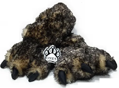 Vista 2 de Sundial Wild Ones - Pantuflas peludas con garra de animal para niños pequeños, niños pequeños y niños grandes