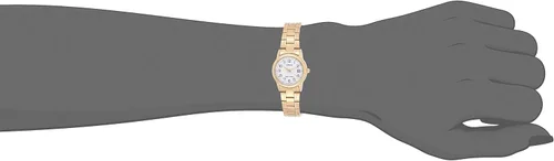 Vista 4 de Casio LTP-V002G-7B2 Reloj analógico para mujer tono dorado blanco fácil lector esfera de fecha