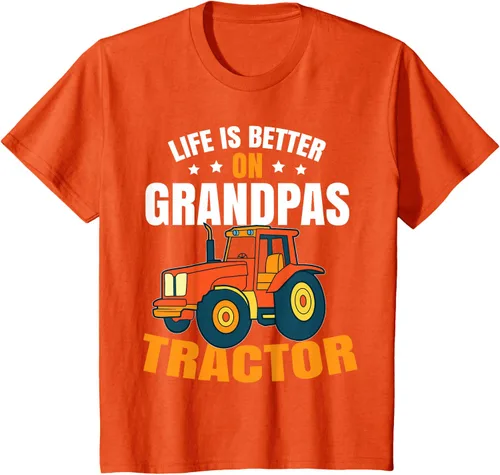 Vista 66 de Life Is Better On Grandpas Tractor Kids Farm Tractor Boy Camiseta, Negro
