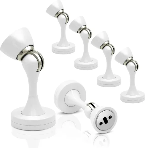 Vista 12 de Topes magnéticos para puerta, topes de puerta negros para la parte inferior de la puerta, montaje en pared, protector de pared magnético resistente