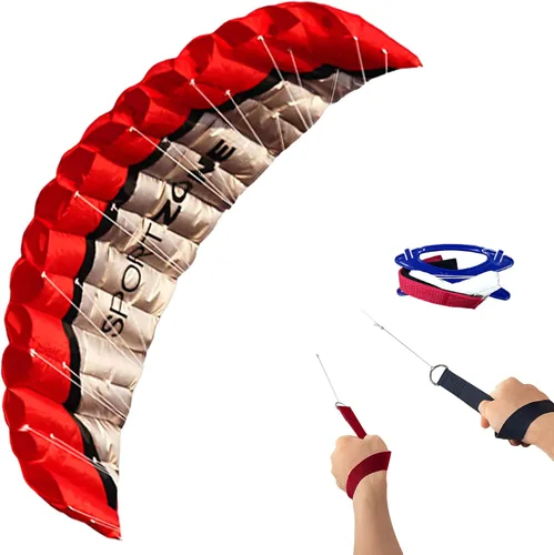 Vista 9 de HENGDA KITE 2.5m Dual Line Stunt Parafoil Kites Soft Stunt Kite for Beach Blue with Flying Tool