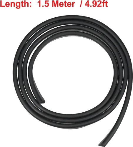 Vista 4 de X AUTOHAUX 4.92 pies 4.9 ft protector de borde de puerta de coche de goma protectora etiqueta de repuesto negro