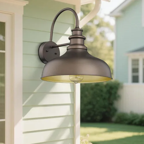 Vista 4 de Bestshared Paquete de 4 luces de pared para exteriores, luz de granero de granja, farol resistente al agua para exteriores, base E26, aplique