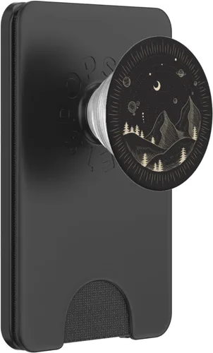 Vista 6 de Montañas con elementos celestiales Luna Planetas Estrellas Stellar PopSockets PopGrip para MagSafe