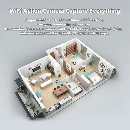 Vista 6 de Cámaras para mascotas de 360° para interiores, robot móvil de la cámara del Wifi