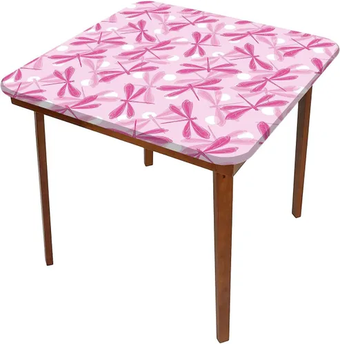 Vista 3 de Mantel cuadrado de libélula, vibrante con temática de primavera, con alas de insectos, lavable, a prueba de derrames, se adapta a mesas de 48 x 48