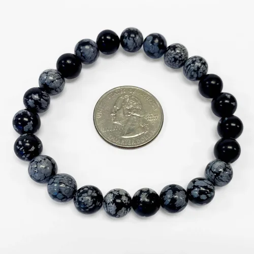 Vista 90 de Gem Avenue Handmade Round Bead Stretch Bracelet Unisex Natural Stone Beaded Jewelry for Men & Women, Elastic Wristband for Daily Wear