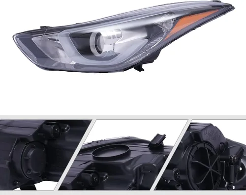 Vista 5 de Conjunto de faros delanteros LED halógenos con lente transparente, reemplazo directo para 2014 2015 2016 Hy-uu-nn-dai E-l-aa-nn-tra